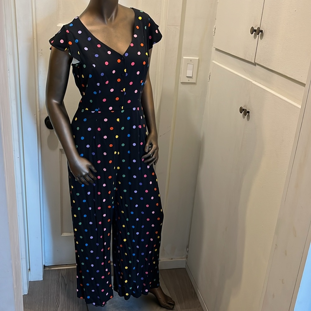 Collectif NWT rainbow polkadot jumpsuit